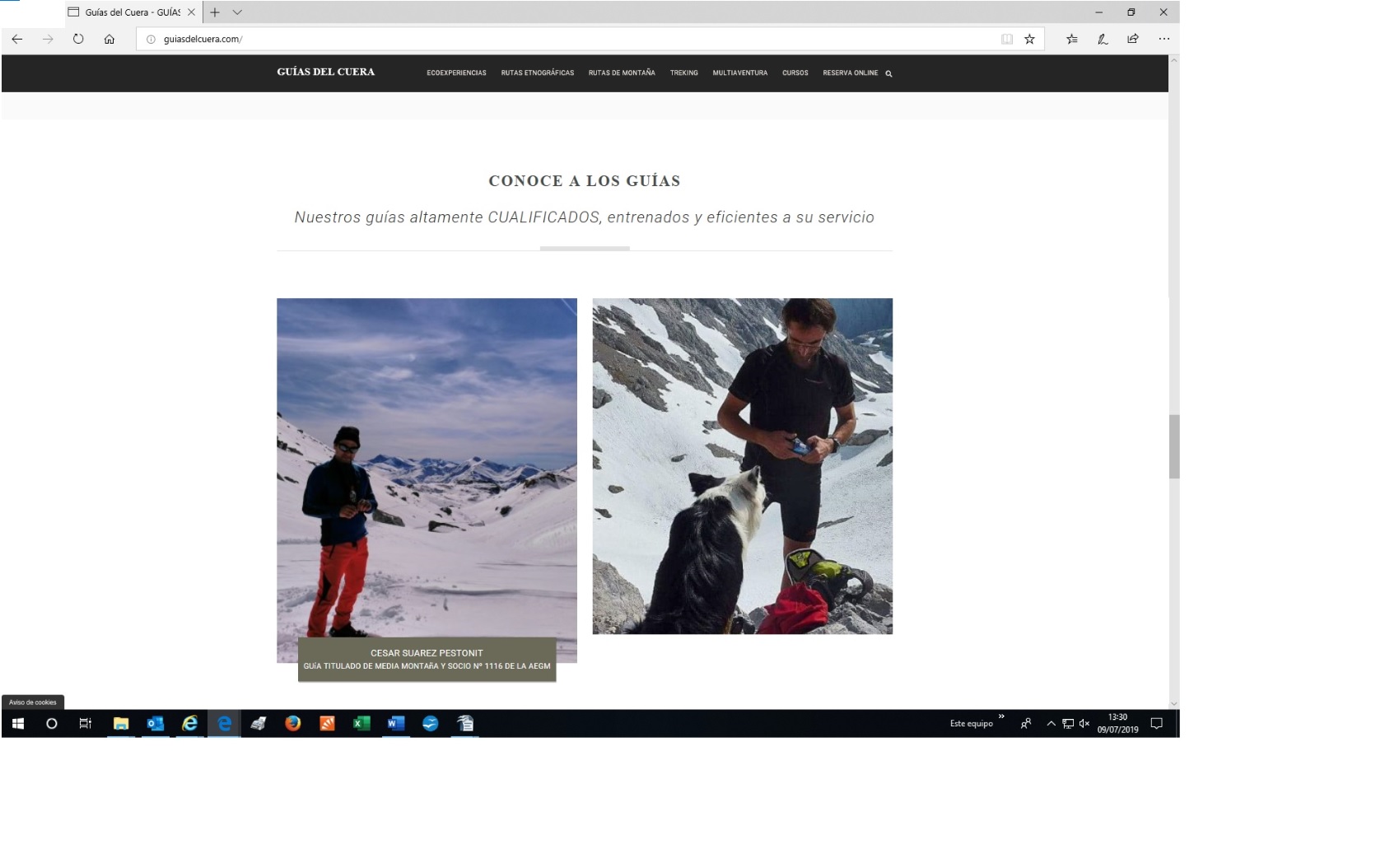 Página web de la empresa de guías de montaña.